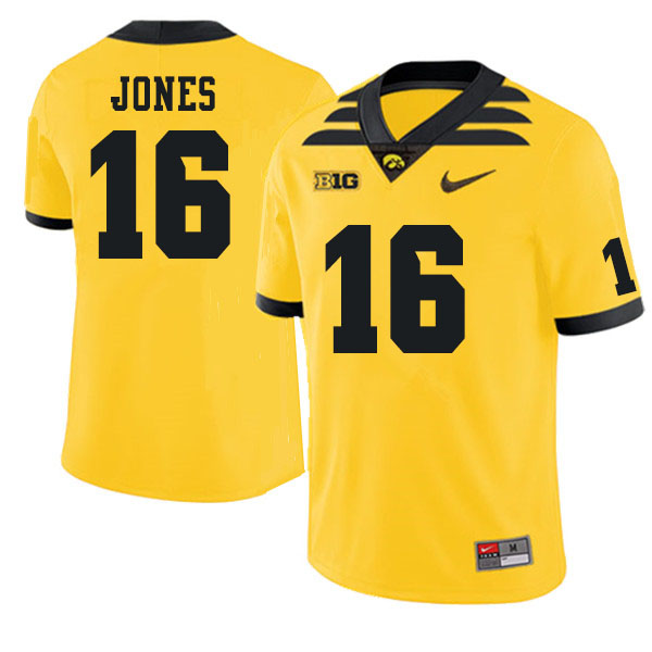 Men #16 Charlie Jones Iowa Hawkeyes College Football Jerseys Sale-Gold